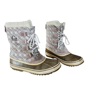 Sorel Laurel Leaf 1964 Diamond Boots | Size 10 | Waterproof Winter Lace-Up